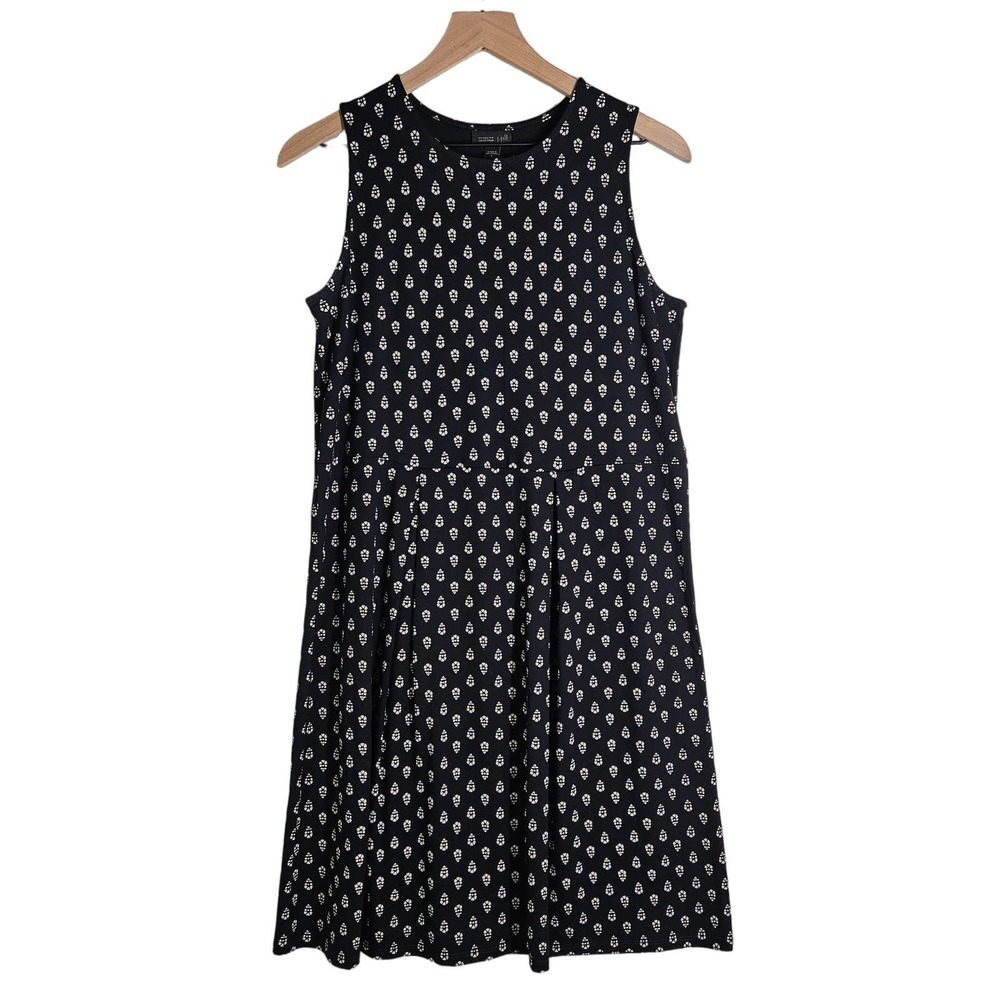 J.Jill Wearever‎ Collection Slinky Printed Sleeveless Dress S Black